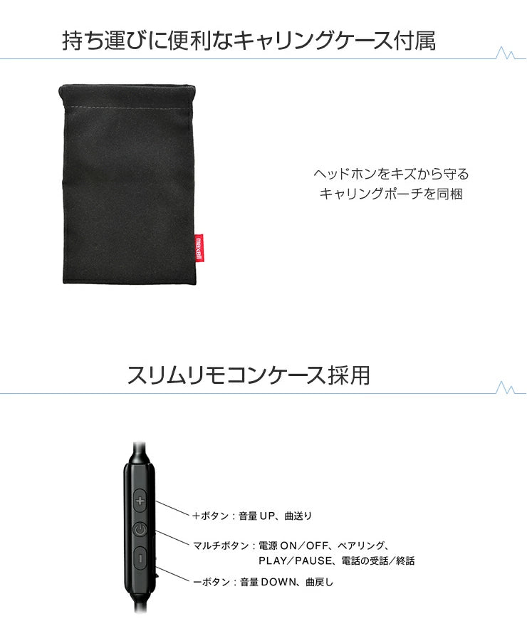 【販売終了】Bluetooth®対応ワイヤレスカナル型ヘッドホン  MXH-BTGD50　『Graphene（グラフェン）』　