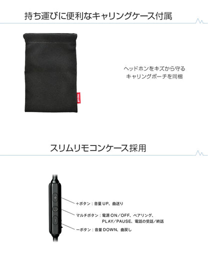 【販売終了】Bluetooth®対応ワイヤレスカナル型ヘッドホン  MXH-BTGD50　『Graphene（グラフェン）』　