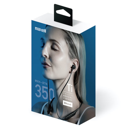 【販売終了】Bluetooth®対応ワイヤレスカナル型ヘッドホン MXH-BTN350BK  軽量ネックバンド