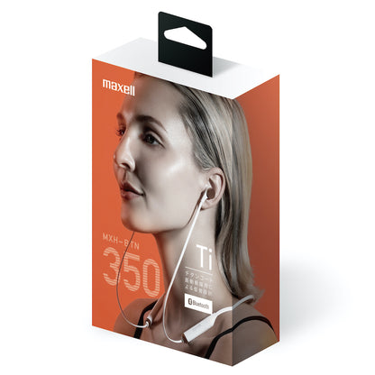 【販売終了】Bluetooth®対応ワイヤレスカナル型ヘッドホン MXH-BTN350WH  軽量ネックバンド