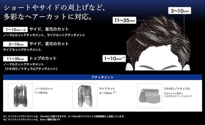 マクセルイズミ ヘアーカッター Cleancut HC-FW28-A ブルー ショートやサイドの刈上げなど多彩なヘアーカットに対応