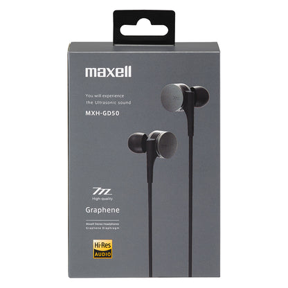 【販売終了】maxell マクセル 【ハイレゾ対応】　カナル型　イヤホン（ヘッドホン）　『Graphene（グラフェン）』 MXH-GD50
