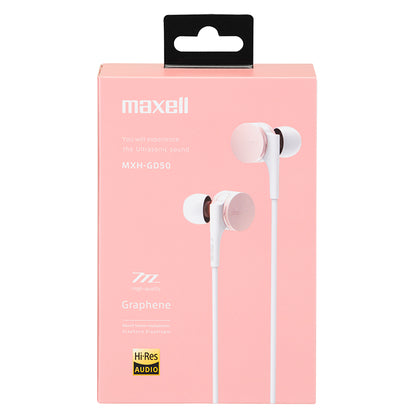 【販売終了】maxell マクセル 【ハイレゾ対応】　カナル型　イヤホン（ヘッドホン）　『Graphene（グラフェン）』 MXH-GD50